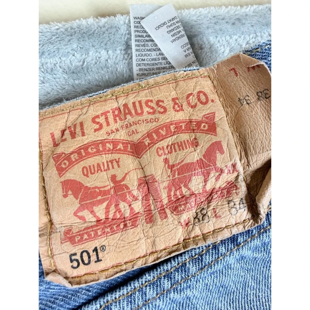 Levi's 501 Jeans 38x34 Distressed Grunge Y2K Skater Light Wash